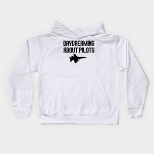 daydreaming about pilots with plane Kids Hoodie